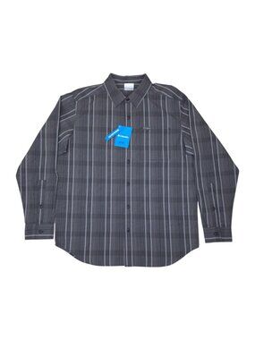 Columbia Rogers Peak Mens Med Regular Fit Long Sleeve Shirt Plaid Pattern Cotton